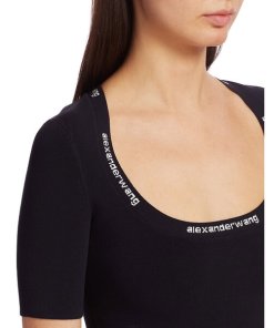 Alexanderwang.T Logo-Trim Bodycon T-Shirt