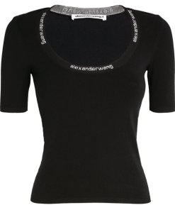Alexanderwang.T Logo-Trim Bodycon T-Shirt