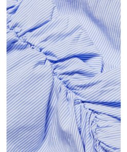 R13 Gathered Hem Pinstripe Cotton Shirt