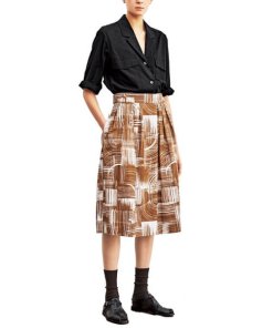 Margaret Howell Cotton Poplin Flared Midi Skirt