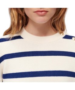 Maje Marin Breton Stripe Buttoned Sweater