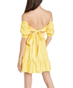 Alice + Olivia Elizabeth Off-the-Shoulder Bow-Back Mini Dress