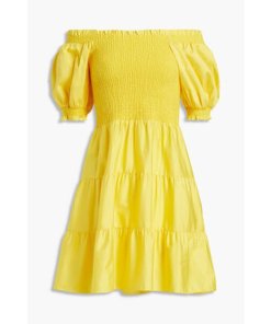 Alice + Olivia Elizabeth Off-the-Shoulder Bow-Back Mini Dress