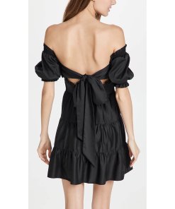 Alice + Olivia Elizabeth Off-the-Shoulder Bow-Back Mini Dress