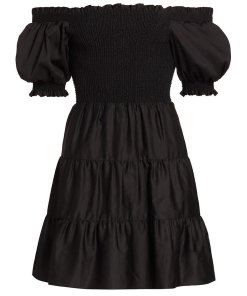 Alice + Olivia Elizabeth Off-the-Shoulder Bow-Back Mini Dress