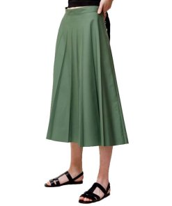 Margaret Howell Fade Out Pleat Cotton-Blend Skirt