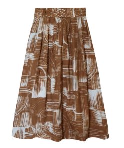 Margaret Howell Cotton Poplin Flared Midi Skirt