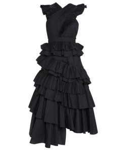 Ulla Johnson Aurore Tiered Ruffle Crisscross Dress