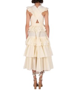 Ulla Johnson Aurore Tiered Ruffle Crisscross Dress
