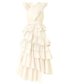 Ulla Johnson Aurore Tiered Ruffle Crisscross Dress