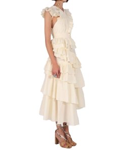 Ulla Johnson Aurore Tiered Ruffle Crisscross Dress