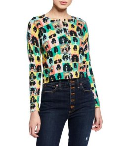 Alice + Olivia Ruthy Stace Face Photo Booth Cardigan