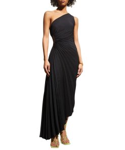 A.L.C. Delfina Pleated Asymmetric Dress
