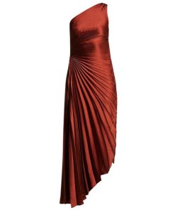 A.L.C. Delfina Pleated Asymmetric Dress