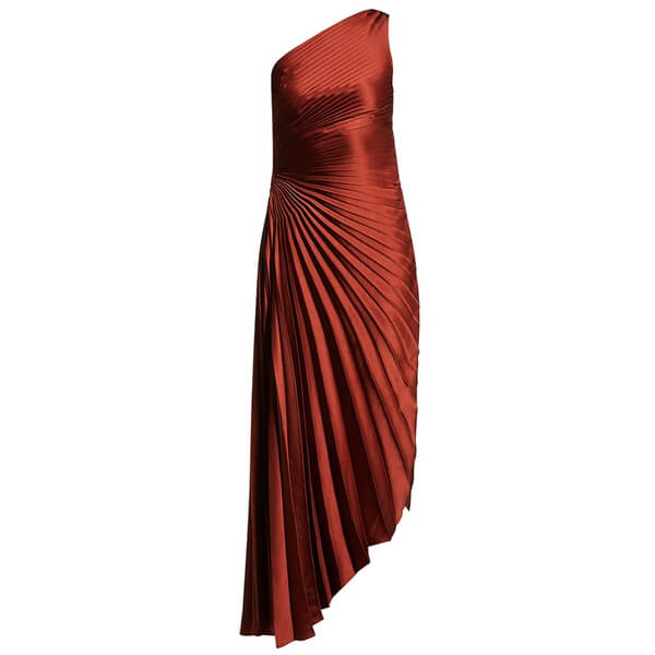A.L.C. Delfina Pleated Asymmetric Dress