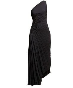 A.L.C. Delfina Pleated Asymmetric Dress