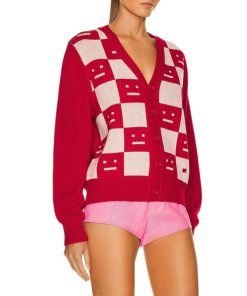 Acne Studios Katlaro Checker Face Jacquard Cardigan