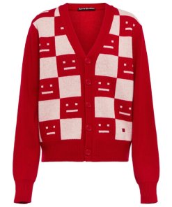 Acne Studios Katlaro Checker Face Jacquard Cardigan