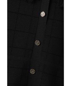 Sandro Precieuse Crochet-Collar Knitted Midi Dress