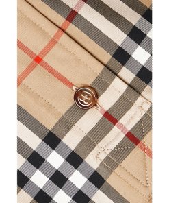 Burberry Giovanna Vintage Check Belted Cotton-Blend Shirtdress