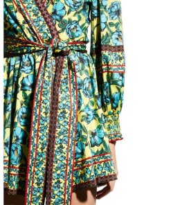Alice + Olivia Simona Floral Wrap Mini Dress