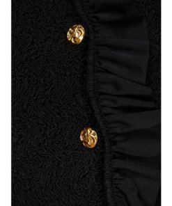 Alexander Wang Cropped Ruffled Smocked Jersey Jacket