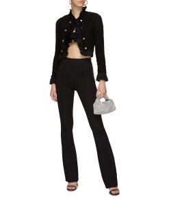 Alexander Wang Cropped Ruffled Smocked Jersey Jacket