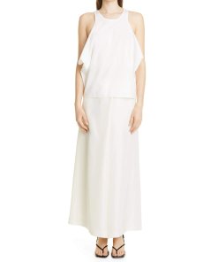 Totême Wide-Leg Habutai Silk Wrap-Front Slacks