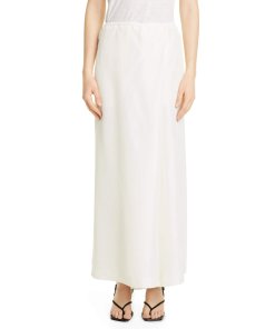 Totême Wide-Leg Habutai Silk Wrap-Front Slacks
