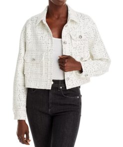 Maje Cenate Sequined Check Short Jacket