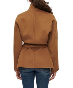 Maje Vottam Smooth Double-Faced Belted Wool-Blend Jacket