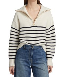 Nili Lotan Hester Nautical Stripe Cashmere Sweater