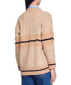Sandro Simon Smiley-Face Oversize Wool Cardigan