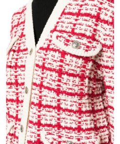 Maje Metalo Tweed V-Neck Knitted Jacket