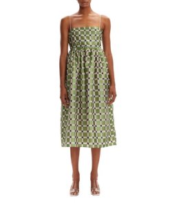 Stine Goya Anny Graphic Check Midi Dress