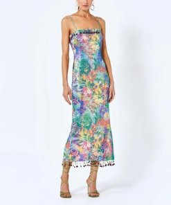 Alexis Aiya Botanical Sequin Midi Dress