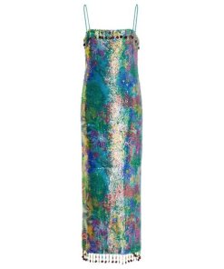 Alexis Aiya Botanical Sequin Midi Dress
