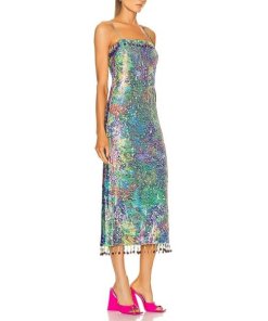 Alexis Aiya Botanical Sequin Midi Dress
