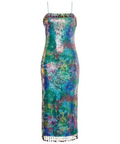 Alexis Aiya Botanical Sequin Midi Dress