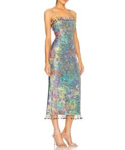 Alexis Aiya Botanical Sequin Midi Dress
