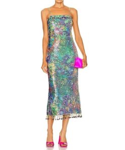Alexis Aiya Botanical Sequin Midi Dress