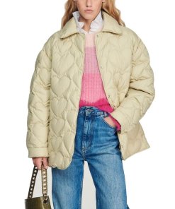 Sandro Gloriana Quilted Heart Oversized Jacket
