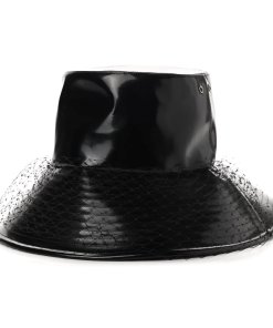 Dior Teddy-D Vinyl Large Brim Bucket Hat with Net Veil
