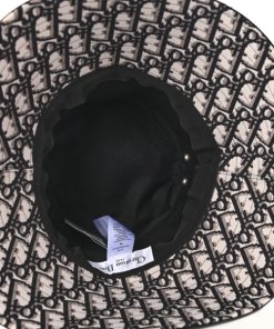 Dior Teddy-D Vinyl Large Brim Bucket Hat with Net Veil