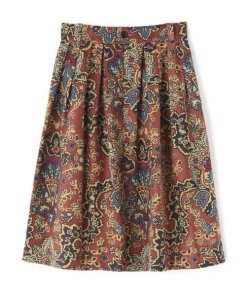 Margaret Howell Pretty Inverted Paisley Twill Skirt