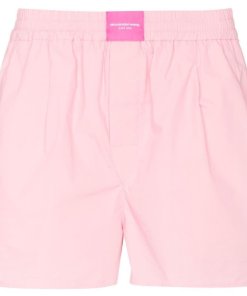 Alexanderwang.T Classic Logo-Patch Boxer Cotton Shorts
