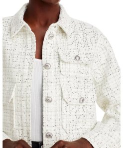 Maje Cenate Sequined Check Short Jacket
