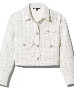 Maje Cenate Sequined Check Short Jacket