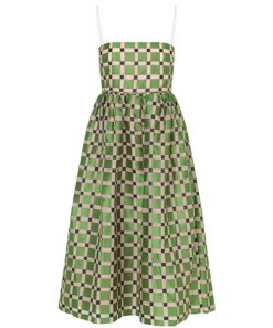 Stine Goya Anny Graphic Check Midi Dress