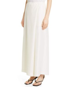 Totême Wide-Leg Habutai Silk Wrap-Front Slacks